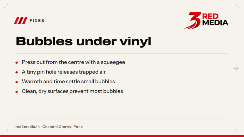 Air Bubbles in Vinyl Stickers: How to Fix and Prevent Them - key facts card