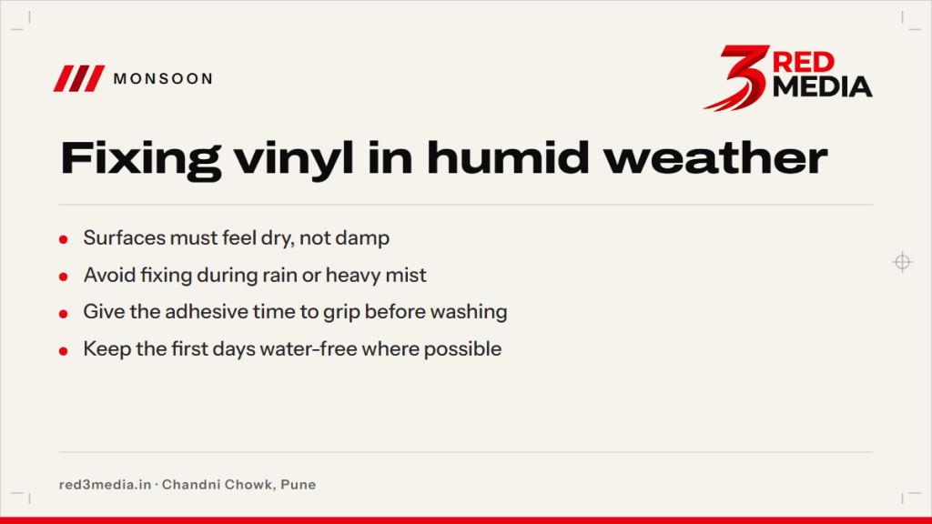 Applying Vinyl in Humid Weather: Pune Monsoon Fitting Tips - key facts card