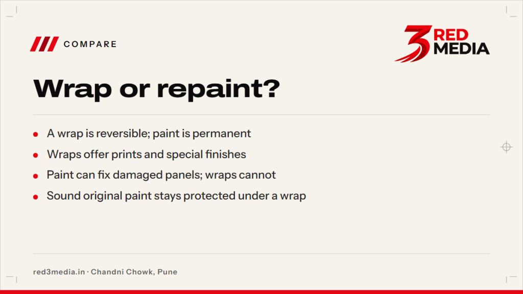 Car Wrap vs Paint: Cost, Finish and Resale - key facts card