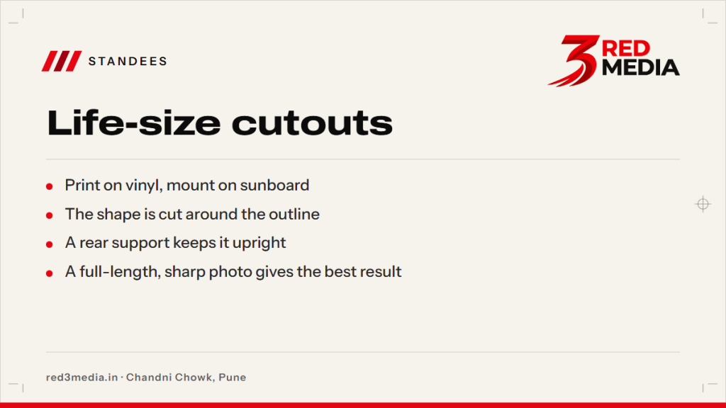 Cutout Standee: How Life-Size Sunboard Cutouts Are Made - key facts card