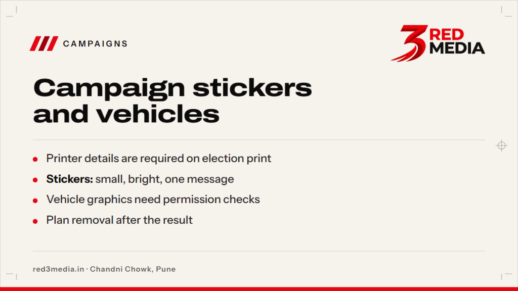Election Campaign Stickers and Vehicle Graphics: What to Plan - key facts card