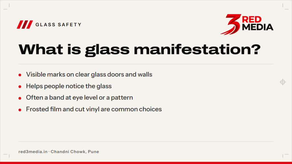 Glass Manifestation: What It Is and Why Office Glass Needs It - key facts card