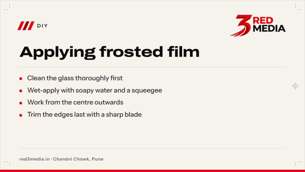 How to Apply Frosted Film on Glass: Step by Step - key facts card