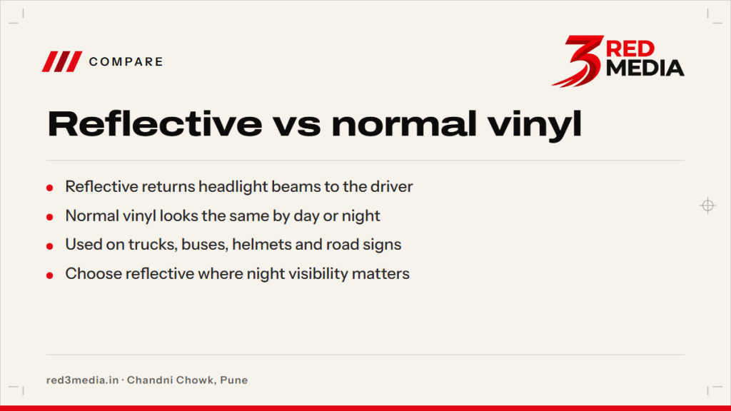 Reflective Sticker vs Normal Vinyl: Night Visibility Compared - key facts card