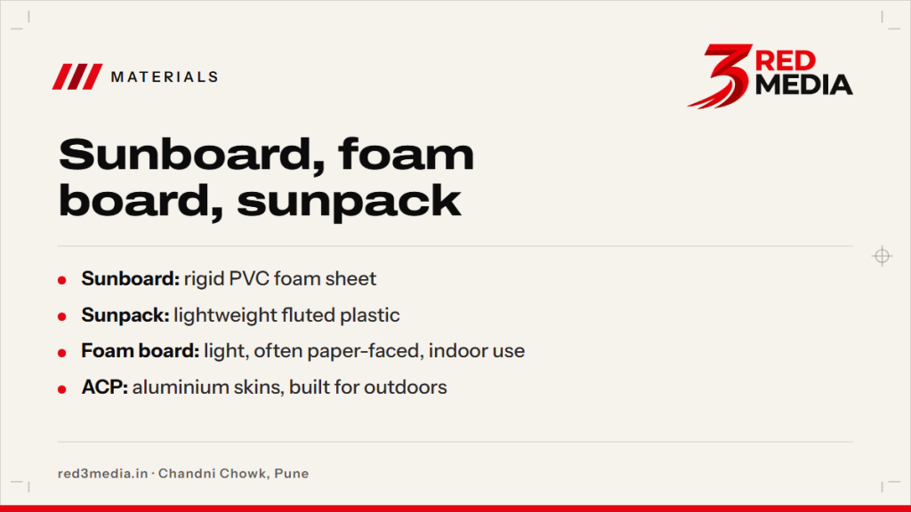 Sunboard vs Foam Board vs Sunpack: What Is the Difference? - key facts card