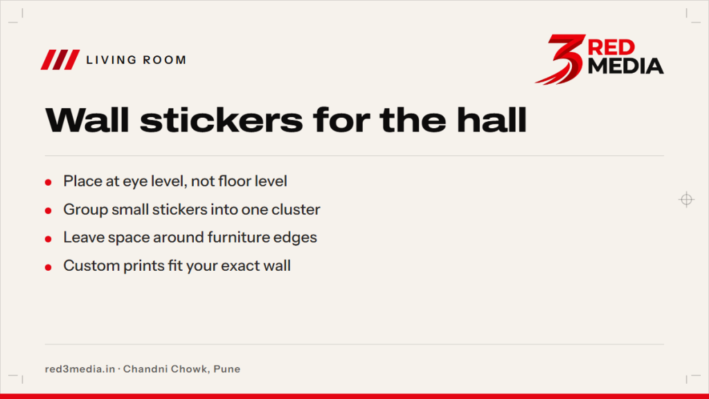 Wall Stickers for Living Room: Ideas, Sizes and Placement - key facts card