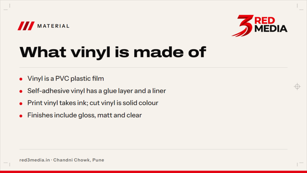 What Is Vinyl Material? PVC, Adhesive and Print Vinyl - key facts card