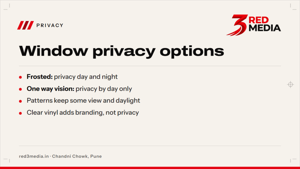 Window Stickers for Privacy: Options for Homes and Clinics - key facts card